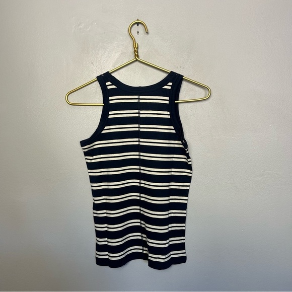 NWT Everlane The Tank Essential Cotton Striped Navy White Size XS Extra Small - Picture 5 of 7